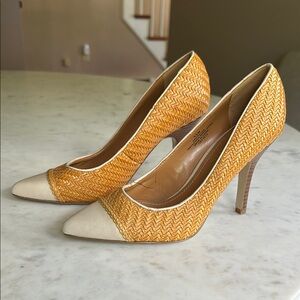Nine West Tan and Cream Stiletto Heels